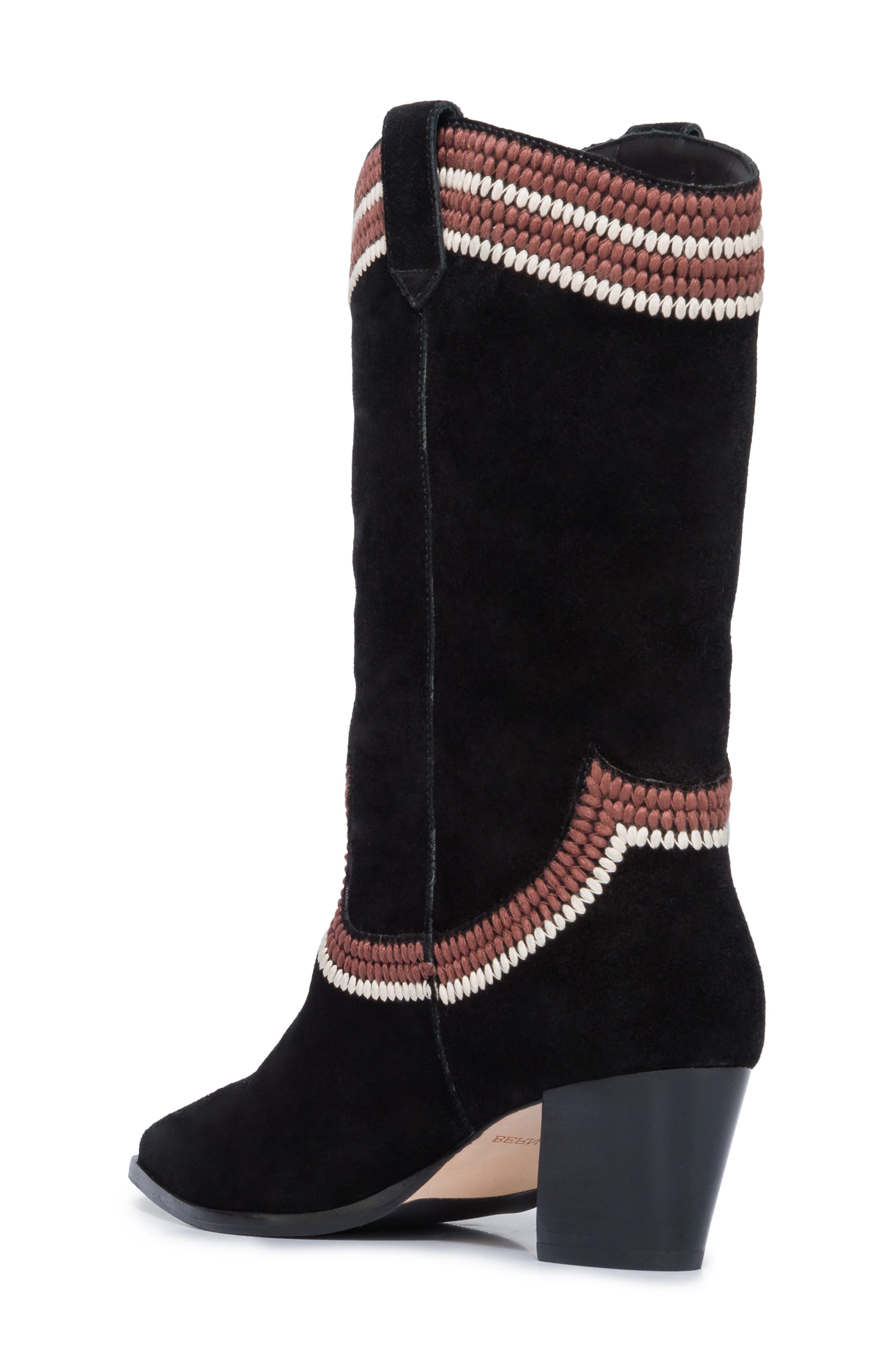 Bernardo Footwear Fremont Western Boot, Alternate, color, Black Split Suede Premium