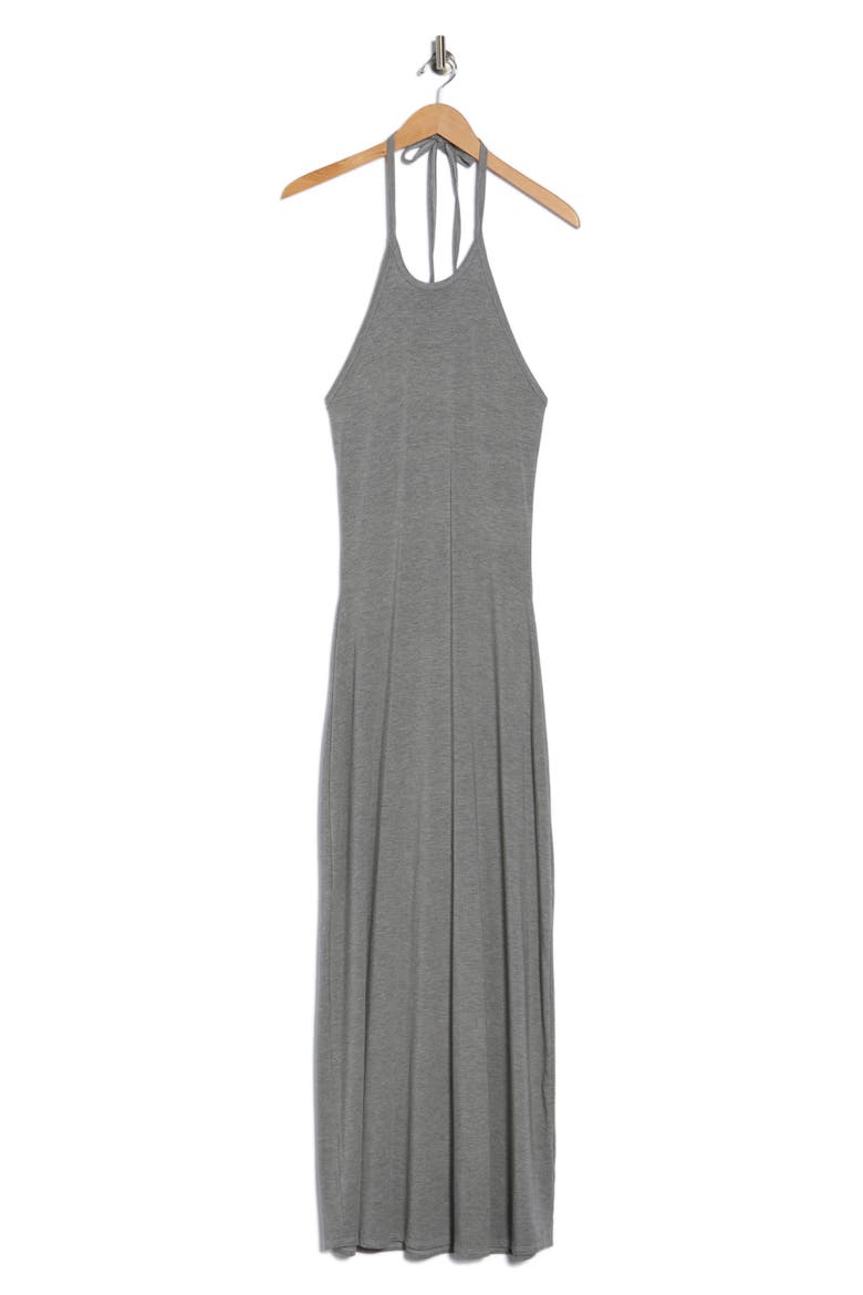 Halter Maxi Dress, Alternate, color, CHARCOAL
