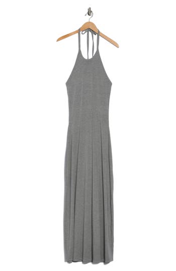 Go Couture Halter Maxi Dress In Gray