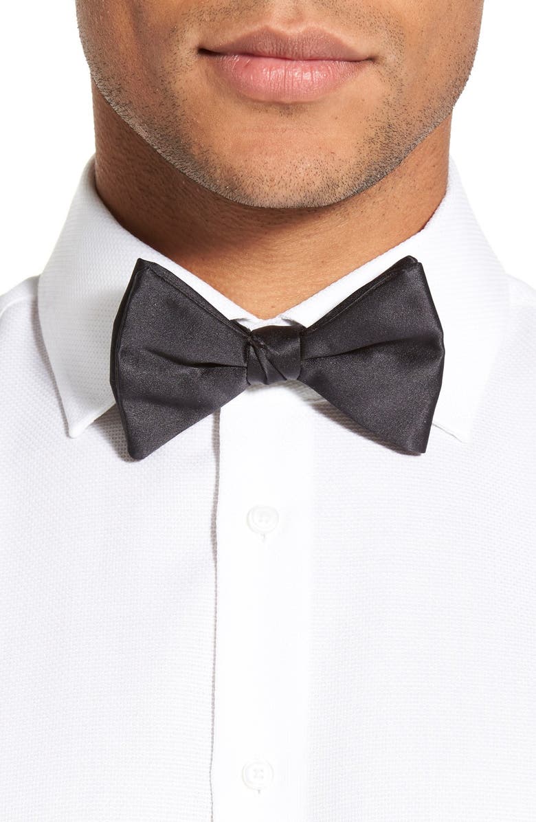 David Donahue Cummerbund & Pre-Tied Bow Tie Set, Alternate, color, Black
