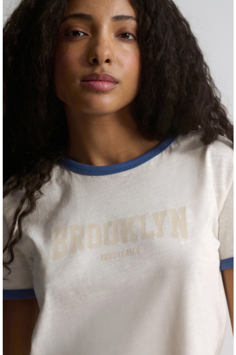 Brooklyn Slim Fit Cotton Slub Graphic T-Shirt, Alternate, color, ANTIQUE WHITE