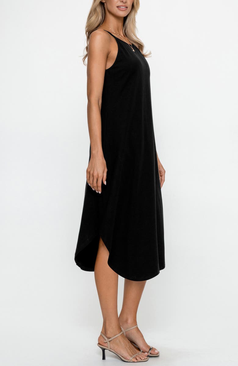 PS By Cupshe Sleeveless Curve Hem Midi Dress, Alternate, color, Black