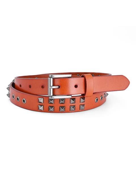 Lily Genuine Leather Studded Sleek Everyday Belt