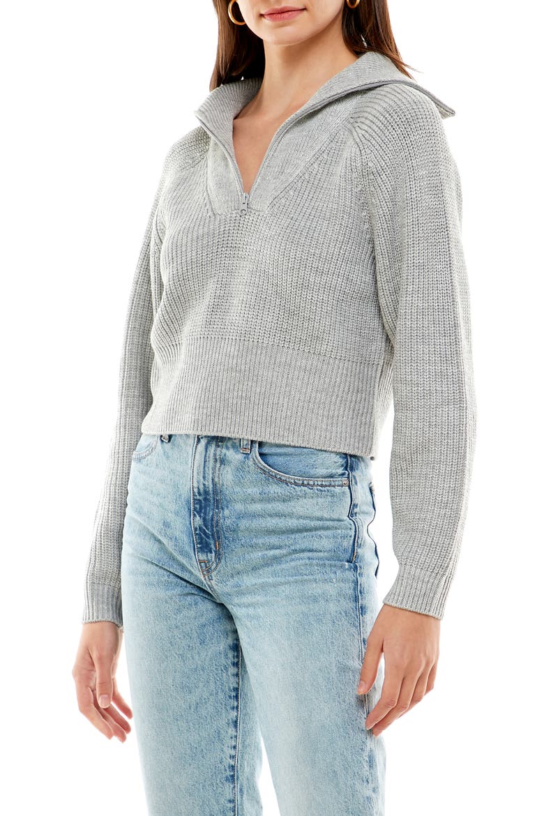 Nelle Half Zip Pullover, Main, color, HEATHER GREY