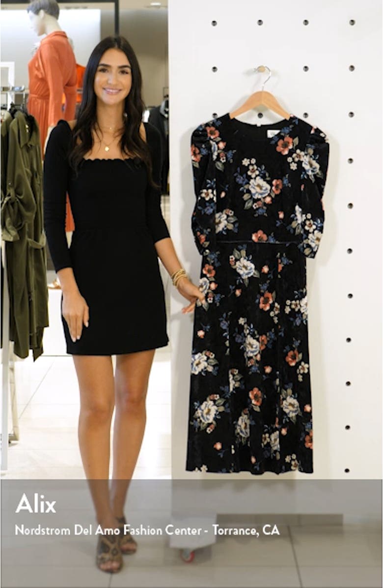 Floral Velvet Midi Dress, sales video thumbnail