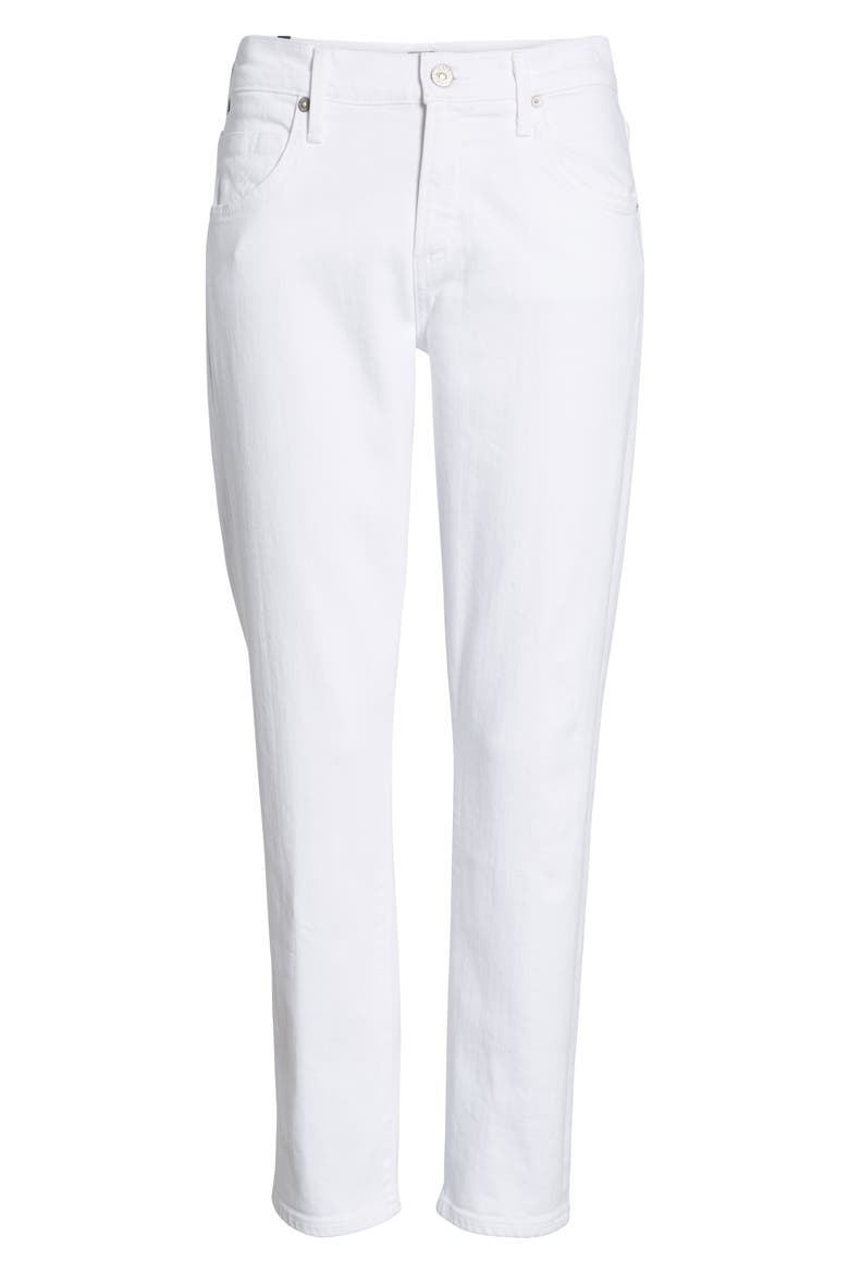 Elsa Crop Slim Jeans, Alternate, color, OPTIC WHITE
