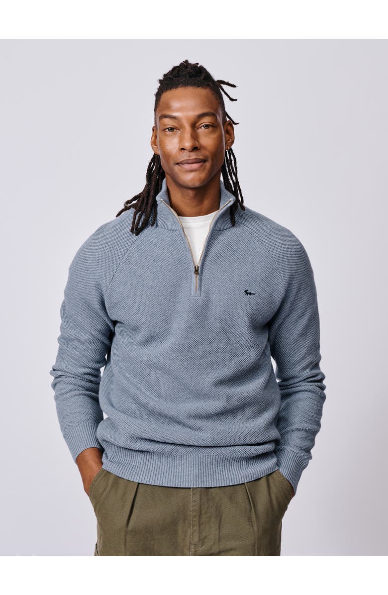 Aubin Owmby Long Sleeve Zip Neck Jumper, Main, color, Pale Bliue