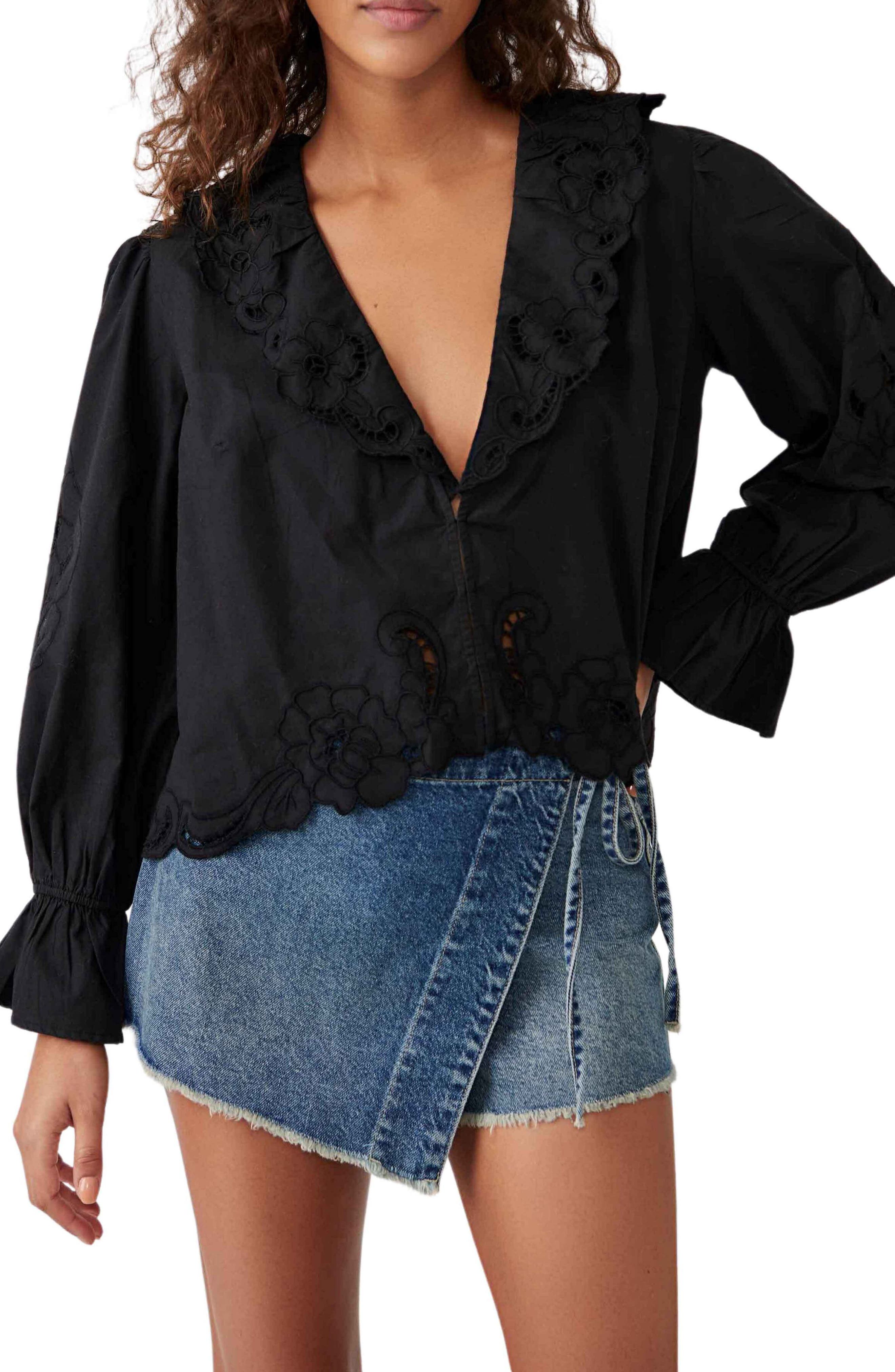 Robe Free People I Think I Love You - Crochet, Découpes, Taille 10, Bleu