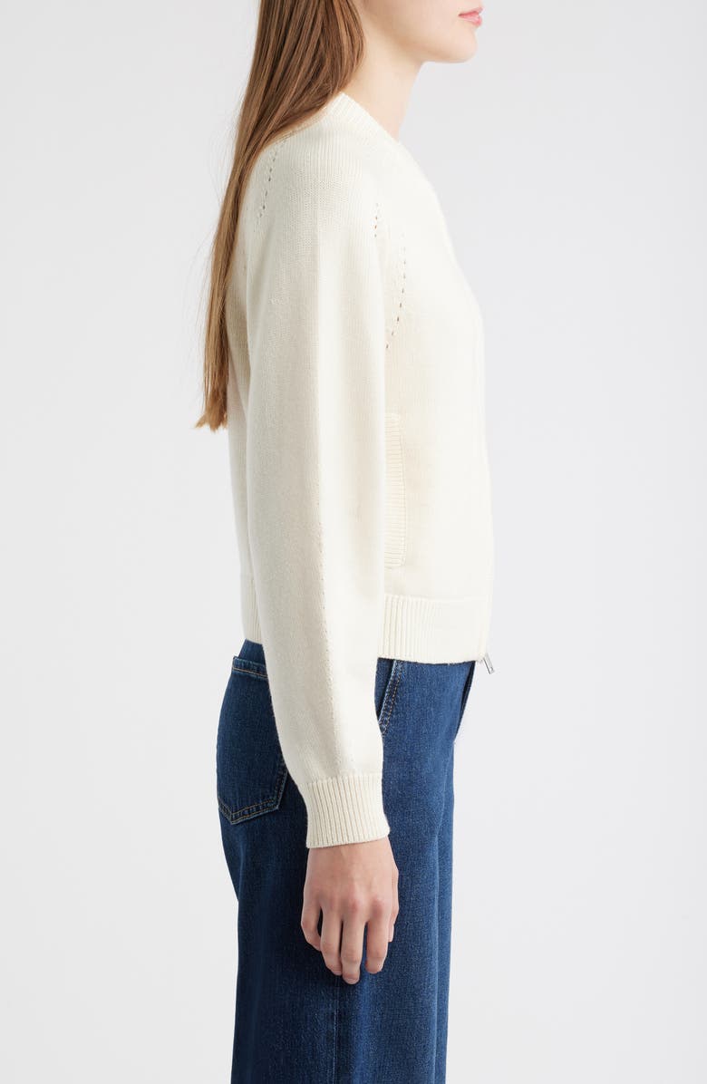 COS Pointelle Knit Wool & Cotton Jacket, Alternate, color, 