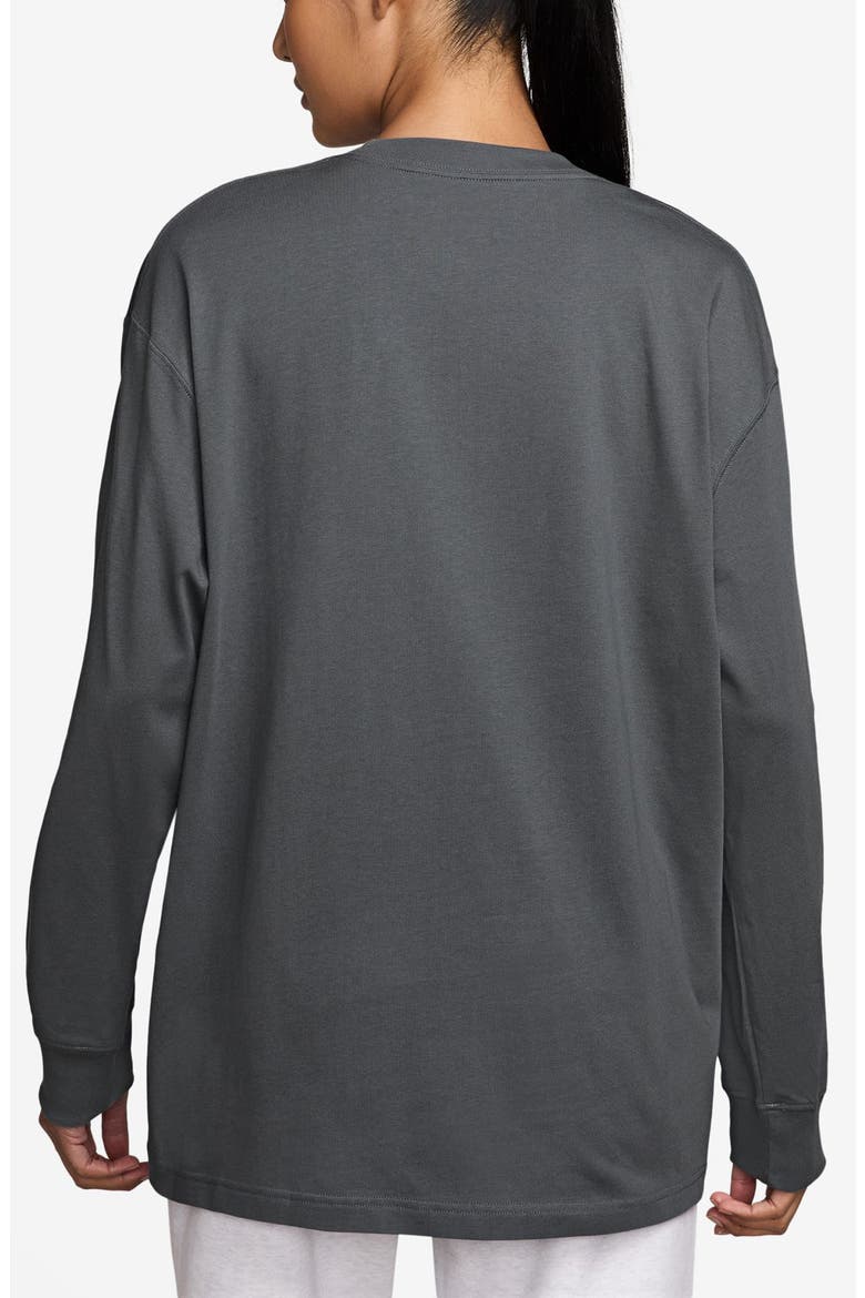 Brooklyn Long Sleeve Cotton Oversize Graphic T-Shirt, Alternate, color, IRON GREY/ SAIL