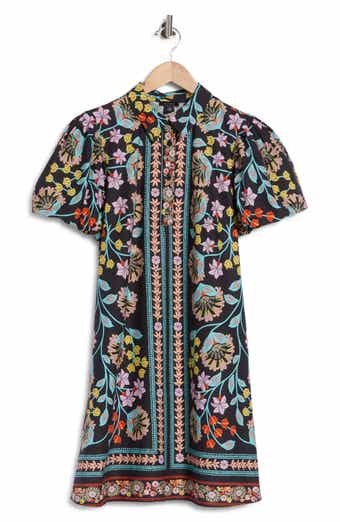 Halogen® Collared Puff Sleeve Cotton Dress