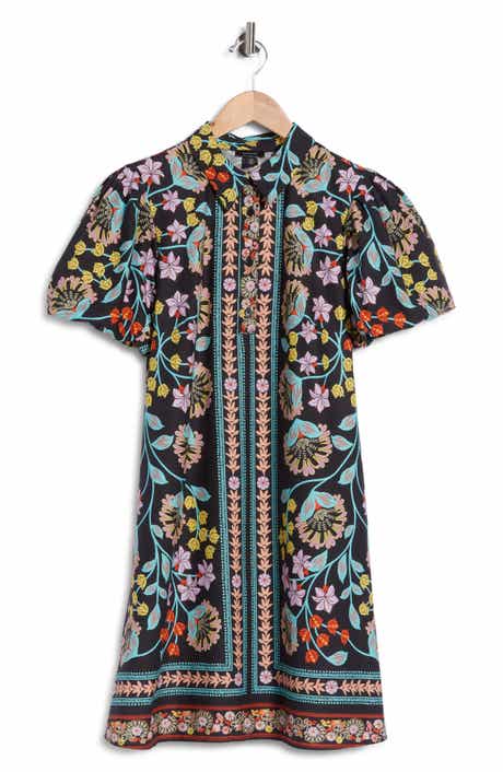 Halogen® Collared Puff Sleeve Cotton Dress