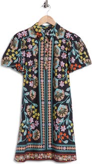 Halogen® Collared Puff Sleeve Cotton Dress