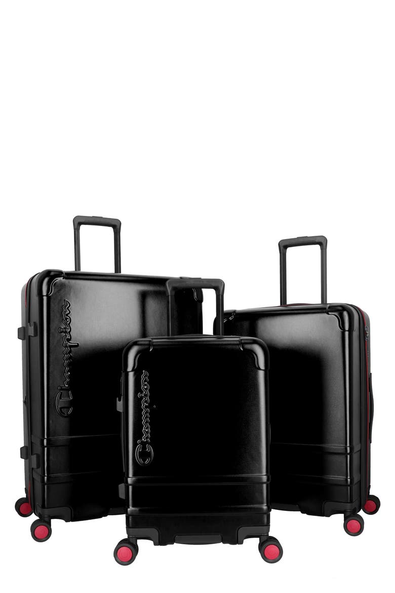 3-Piece Trailblazer Spinner Luggage Set, Main, color, BLACK