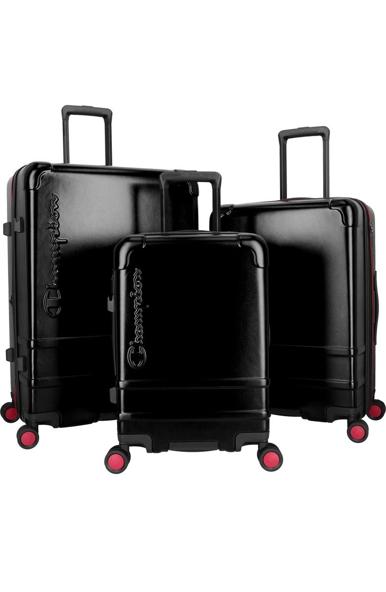 Champion 3-Piece Trailblazer Spinner Luggage Set, Main, color, Black