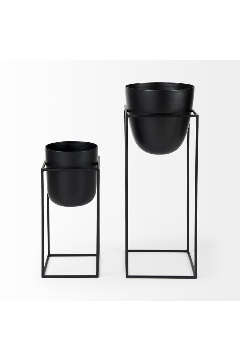 Bumble Set of 2 12L x 12W x 32H Plant Stands, Alternate, color, Black