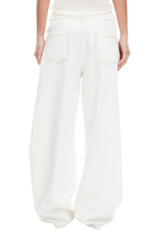 Lioness Slouched Tie Up Jeans In Porcelain
