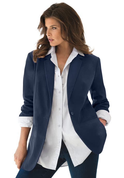 Plus Size Relaxed Boyfriend Blazer (Plus)