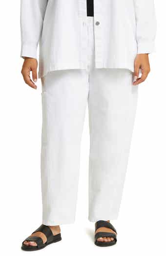 Eileen Fisher Stretch Organic Cotton & Hemp Ankle Lantern Cargo Pants