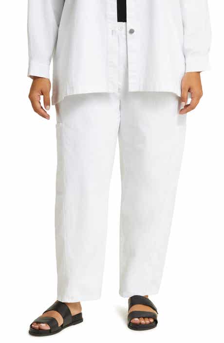 Eileen Fisher Stretch Organic Cotton & Hemp Ankle Lantern Cargo Pants