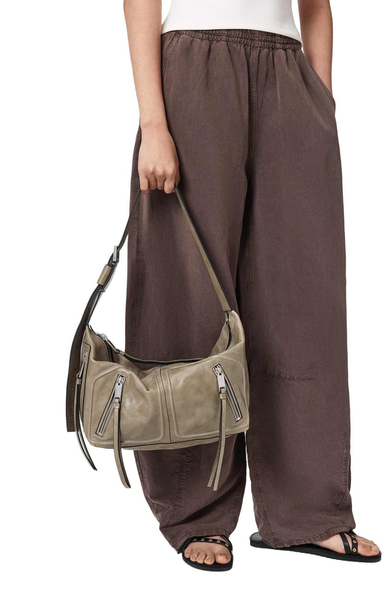 Jean Ray Leather Shoulder Bag, Alternate, color, PEBBLE GREY