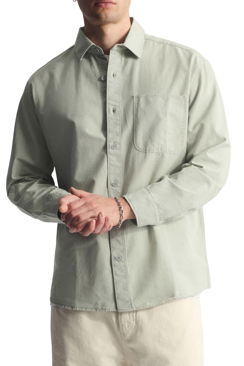 Garment Dye Button-Up Shirt, Main, color, PURITAN GRAY