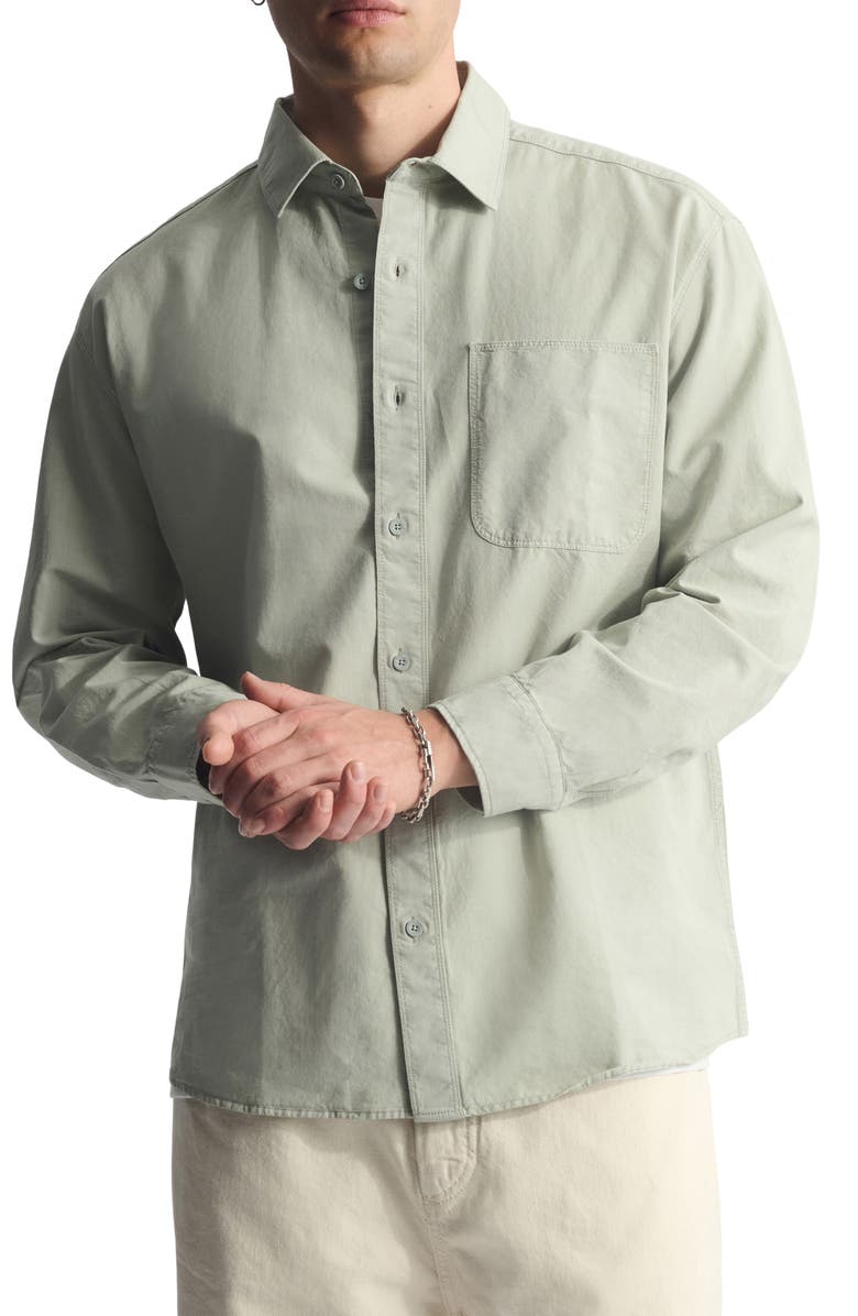 Brooklyn Industries Garment Dye Button-Up Shirt, Main, color, Puritan Gray