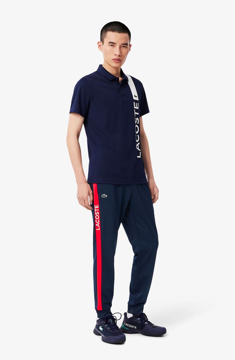 Lacoste Side Stripe Track Pants, Alternate, color, Navy Blue/ Grenadine