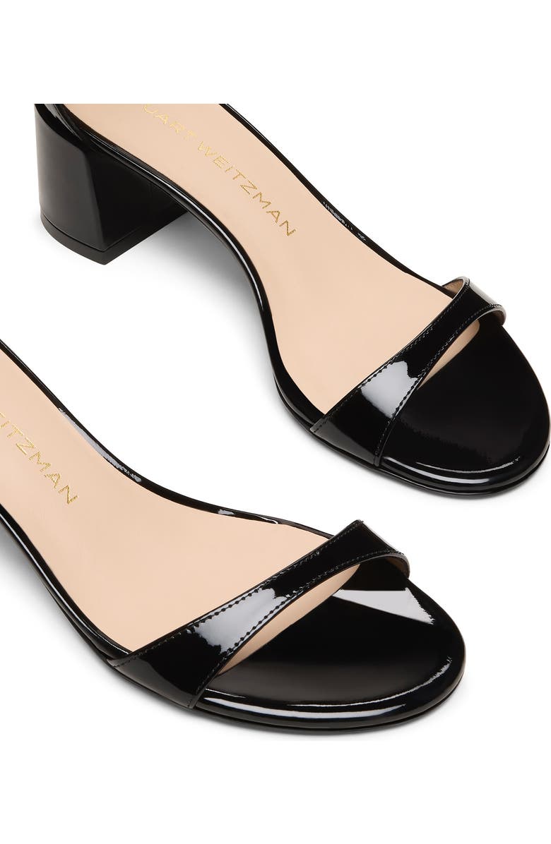 Stuart Weitzman Nudist Block Heel Sandal, Alternate, color, Black