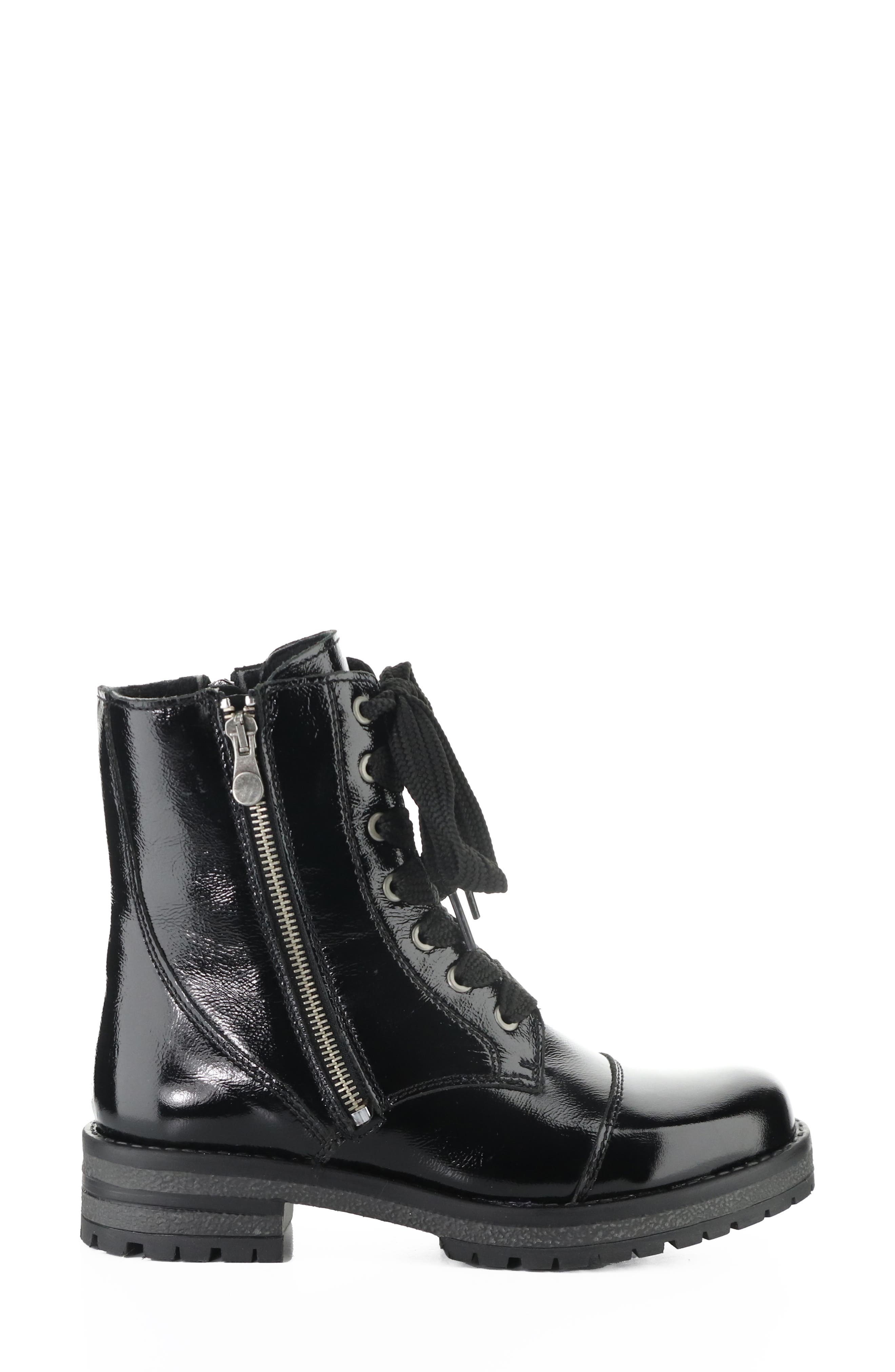 Paulie Waterproof Lace-Up Bootie, Alternate, color, BLACK PATENT