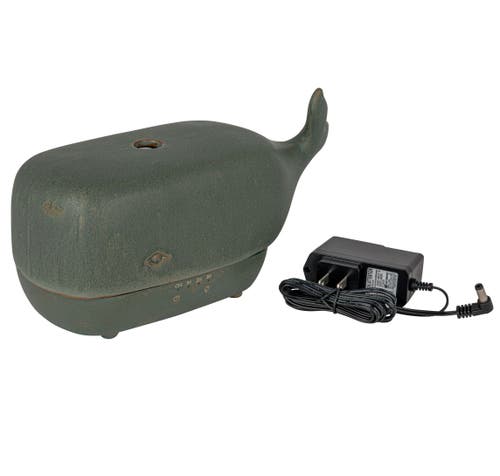 Storied Home Stoneware Whale Oil Diffuser With Timer In Green