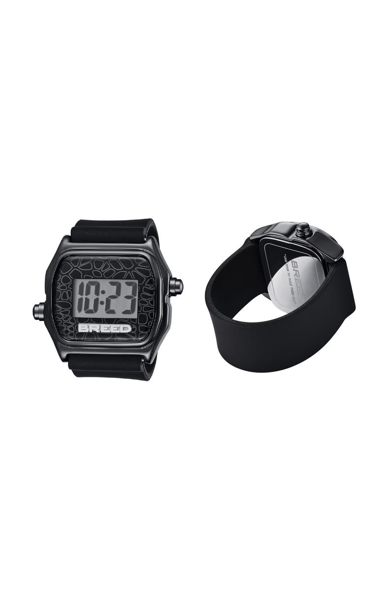 BREED Austin LCD Silicone Ring Watch, Alternate, color, Black
