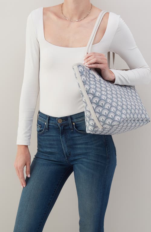 Hobo All That Monogram Coated Canvas Tote In Grey Dawn