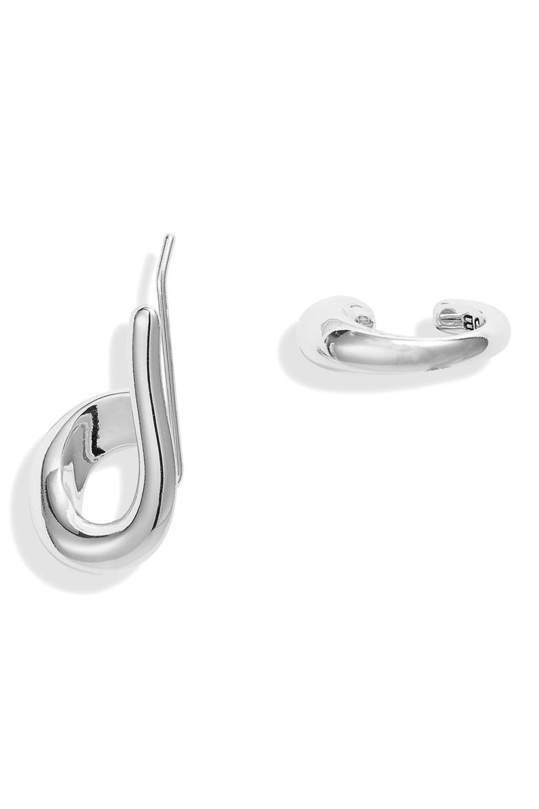 Dara Ear Cuff, Main, color, HIGH POLISH SILVER