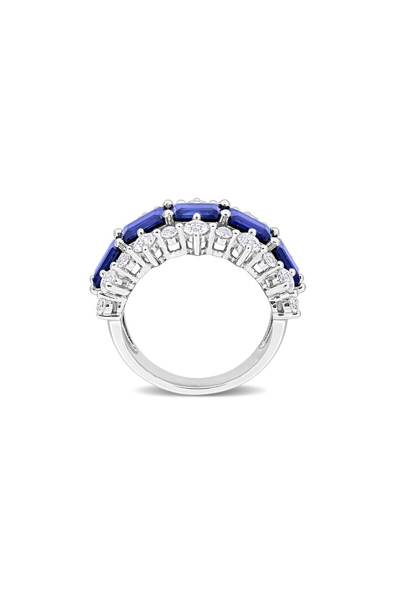 Sterling Silver Lab Created Blue Sapphire & Lab Created White Sapphire Ring, Alternate, color, BLUE