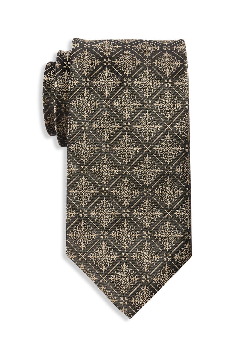 Synrgy by DXL Big & Tall Modern Medallion Tie, Main, color, Tan