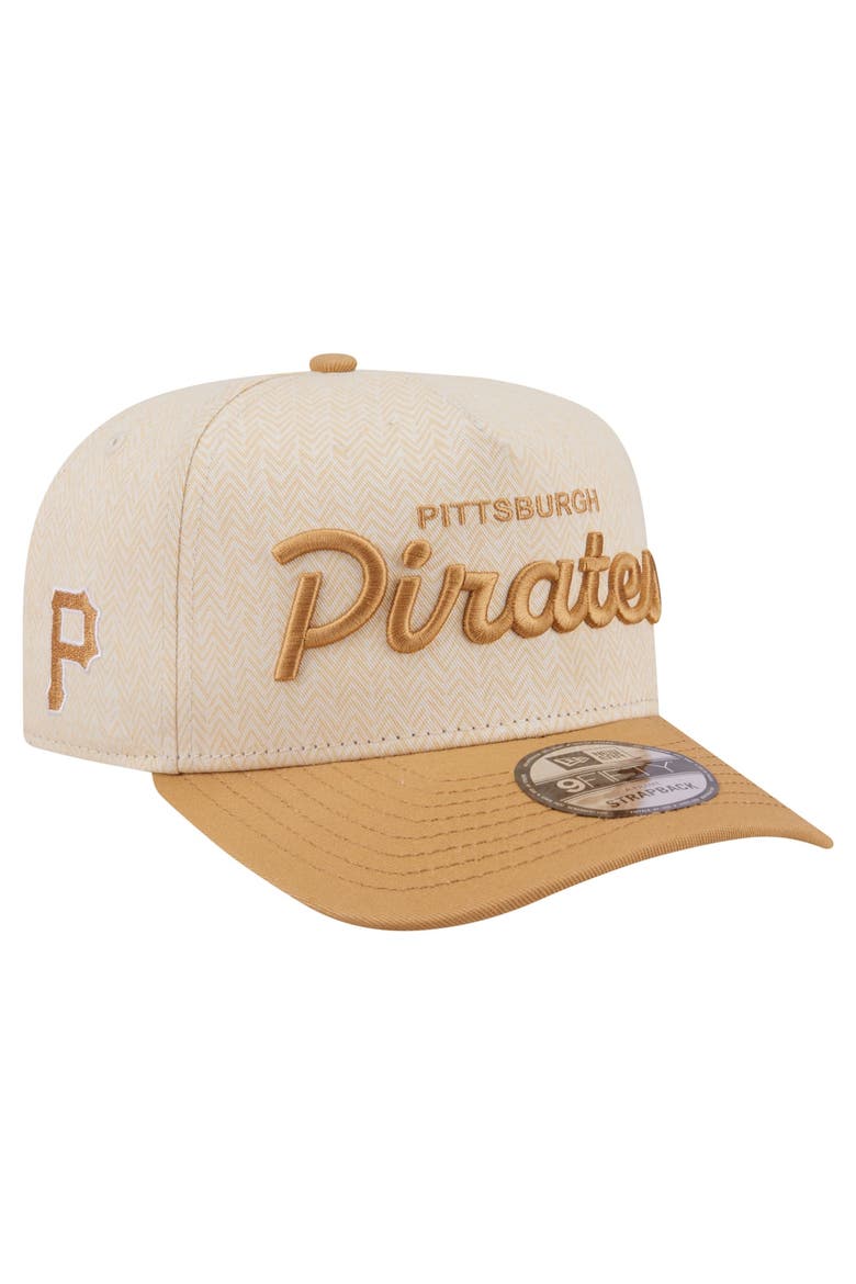 Men's New Era  Cream Pittsburgh Pirates Herringbone 9FIFTY A-Frame Snapback Hat, Main, color, Cream