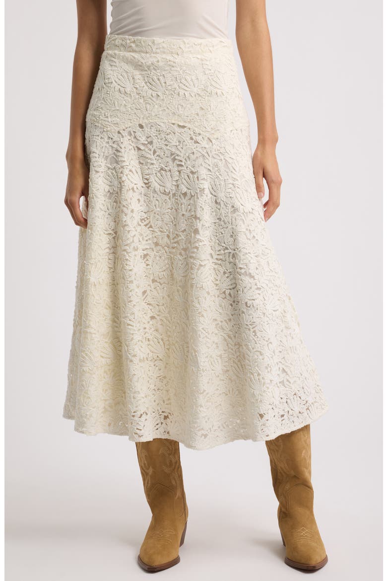 x Stetson Relic Lace Saddle Midi Skirt, Main, color, CREAM