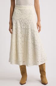 THE GREAT. x Stetson Relic Lace Saddle Midi Skirt