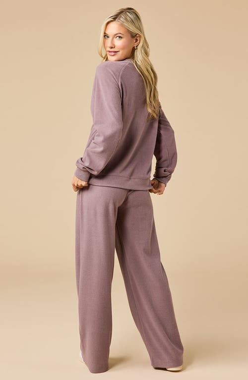 Softies Vintage Velvet Crewneck With Pintuck Pant In Purple