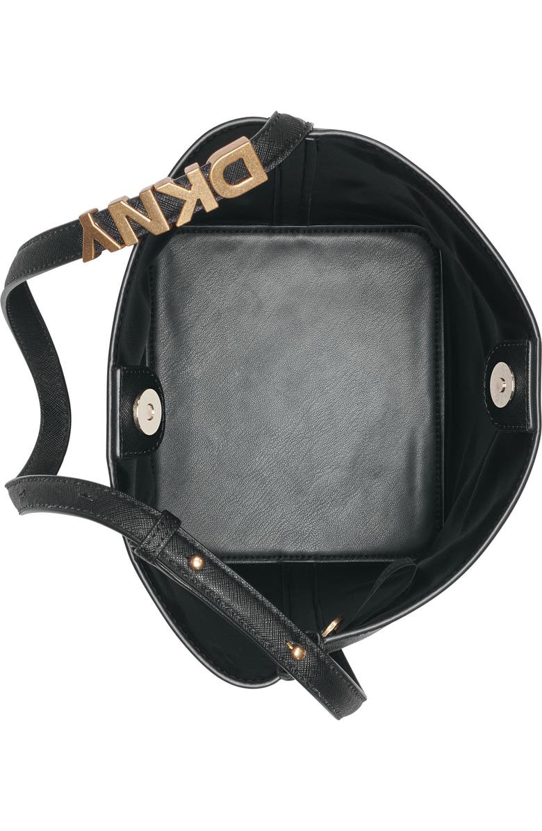 DKNY Avril Bucket Bag, Alternate, color, Black/Gold