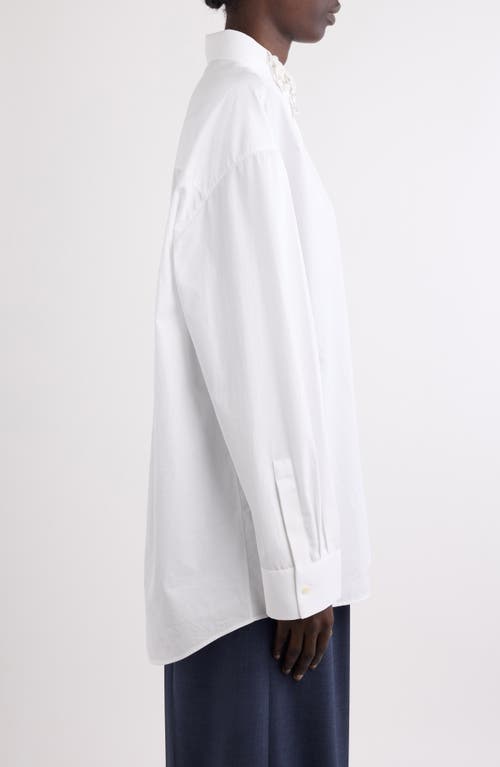Givenchy Crystal & Imitation Pearl Embellished Button-up Shirt In White