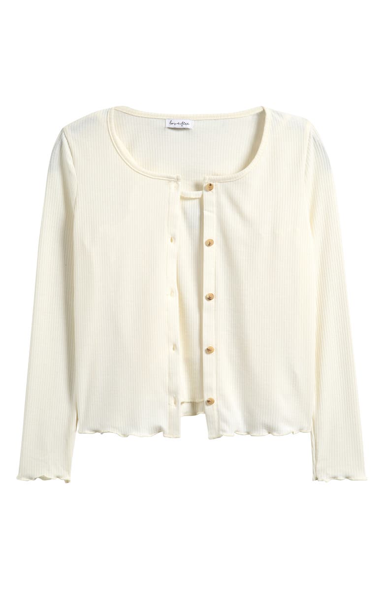 Love, Fire Kids' Tank & Cardigan Set, Main, color, Egret