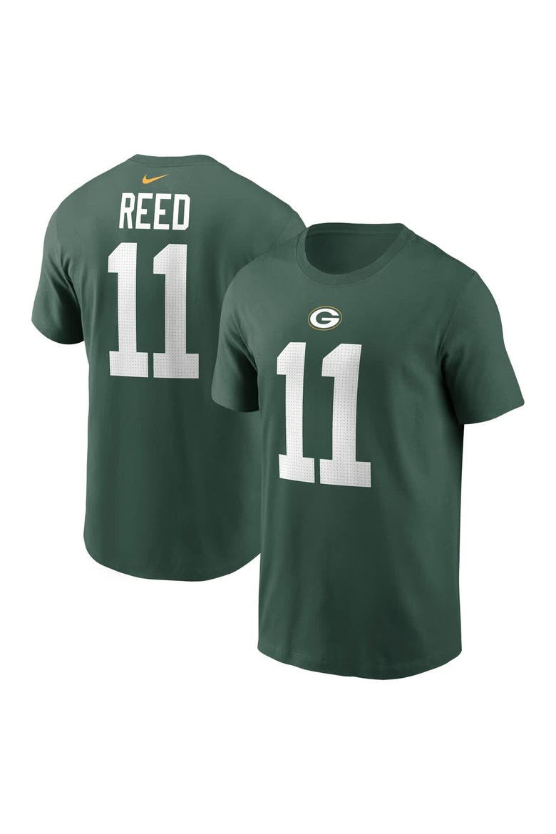 Men's Nike Jayden Reed Green Green Bay Packers Name & Number T-Shirt, Main, color, Green