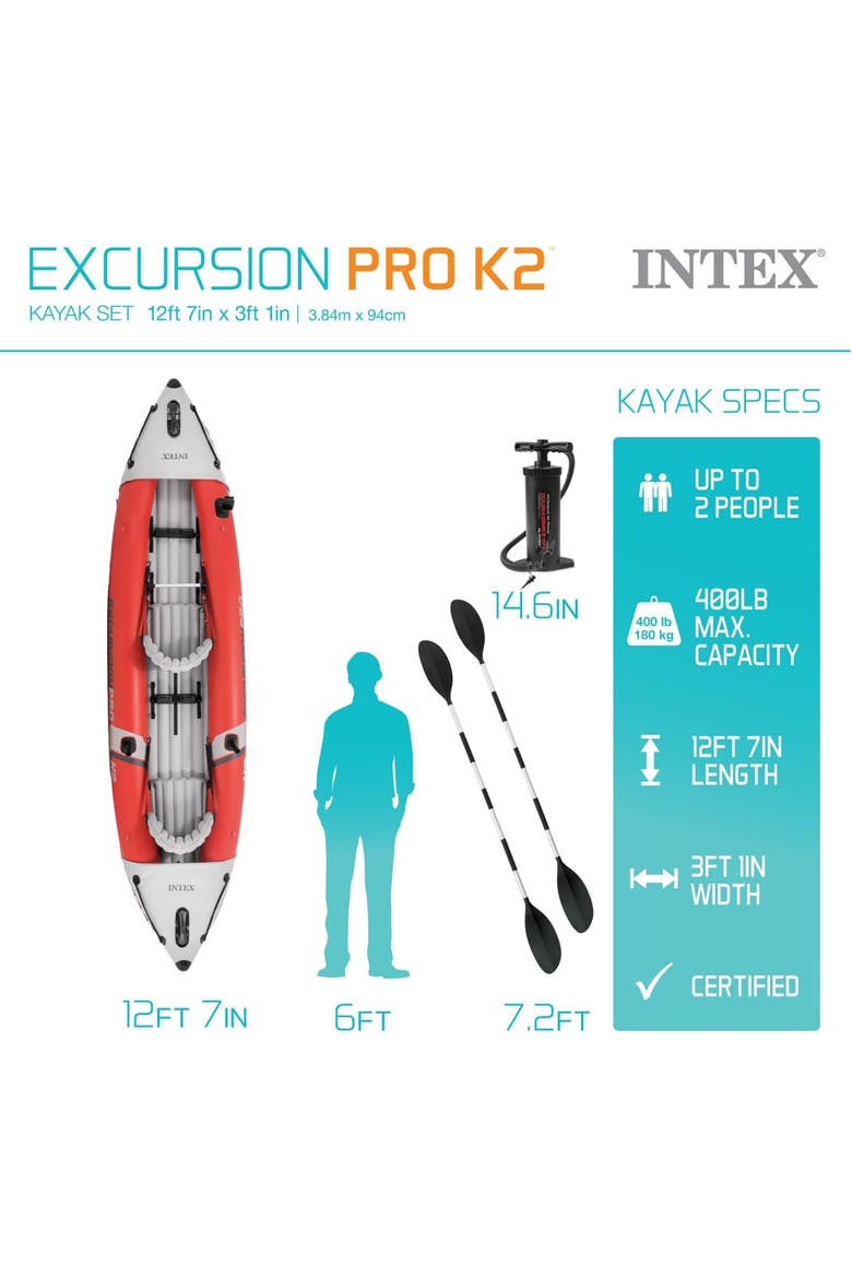 Excursion Pro K2 Inflatable Kayak, Alternate, color, Multicolored
