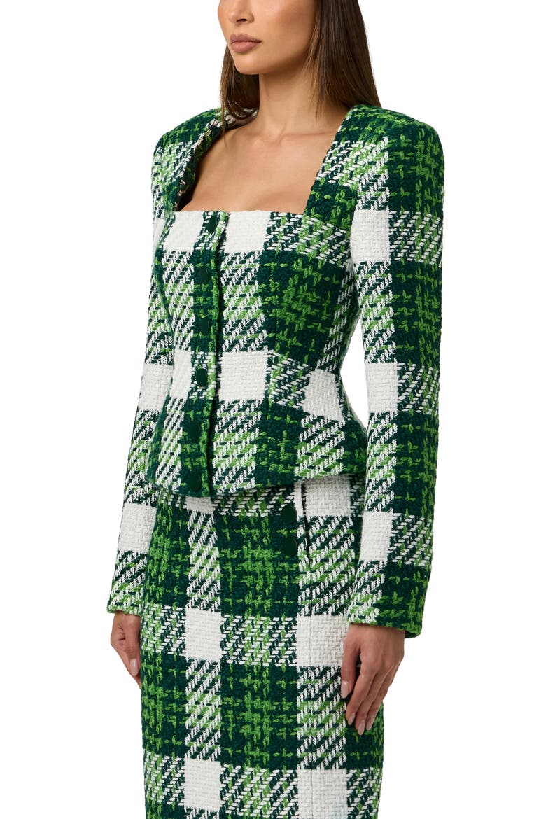 Plaid Boucle Peplum Blazer, Alternate, color, PALAZZO PLAID