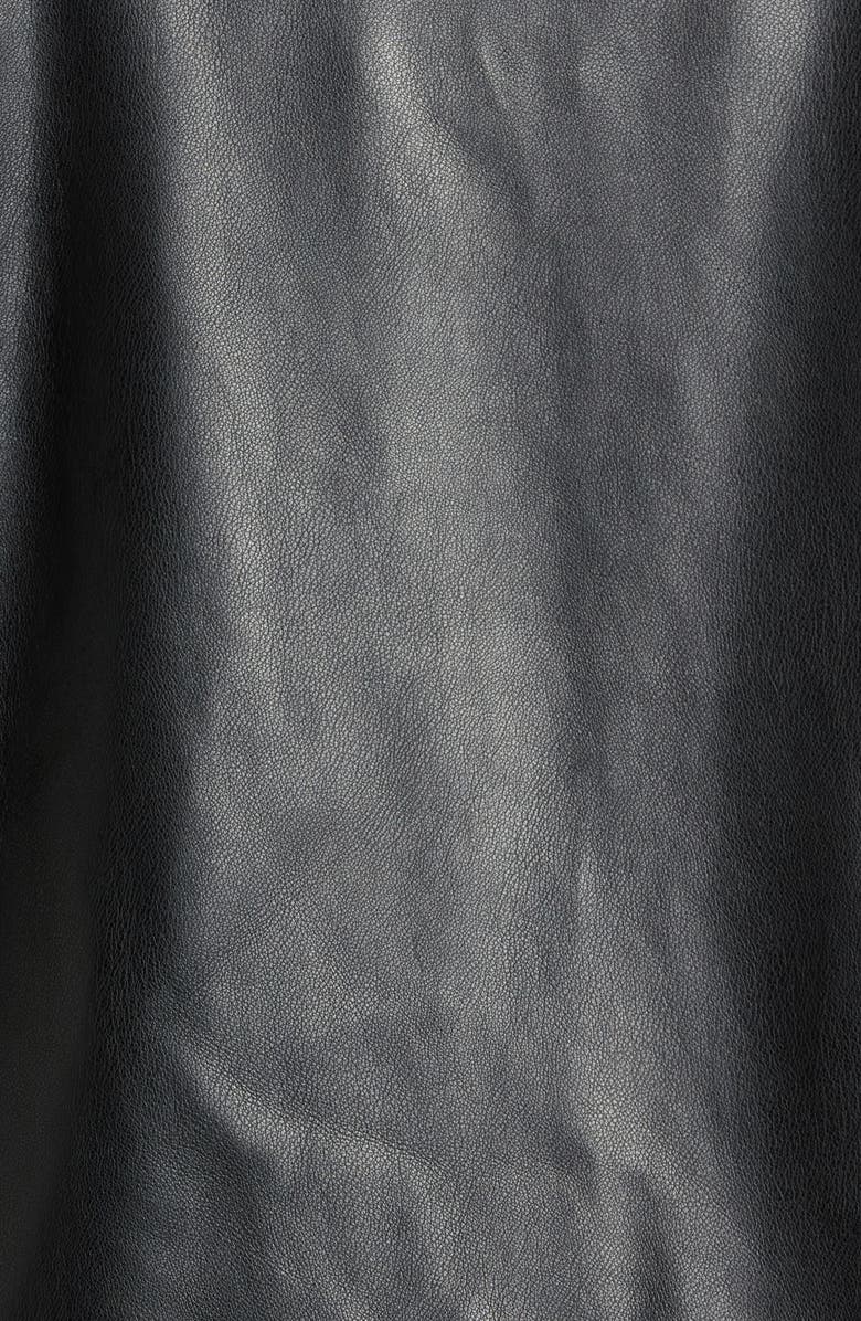 Bagatelle Drape Faux Leather Sleeve Mixed Media Jacket, Alternate, color, 