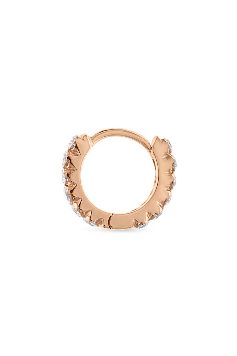 Invisible Set Diamond Single Clicker Hoop Earring, Alternate, color, 18K ROSE GOLD/ DIAMOND