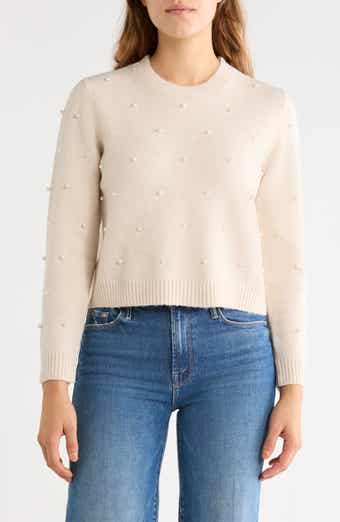 Imitation Pearl Crewneck Sweater