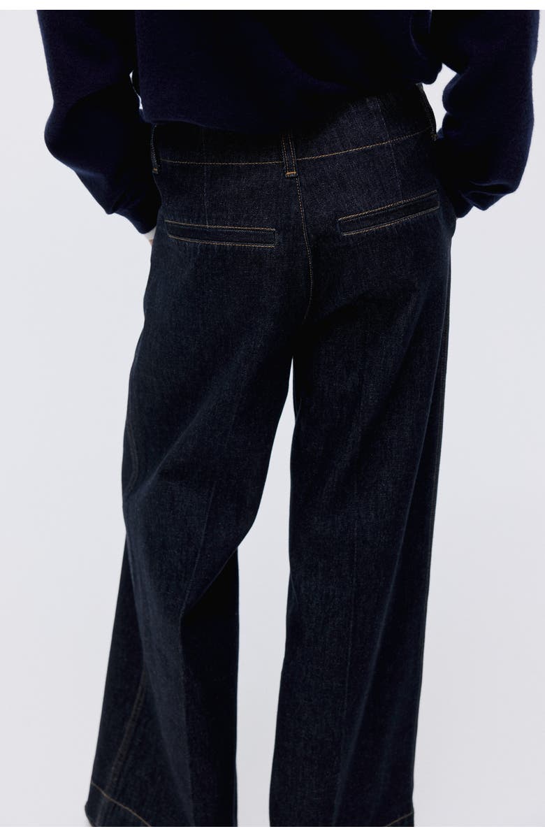 H&M Wide High Jeans, Alternate, color, Dark Denim Blue